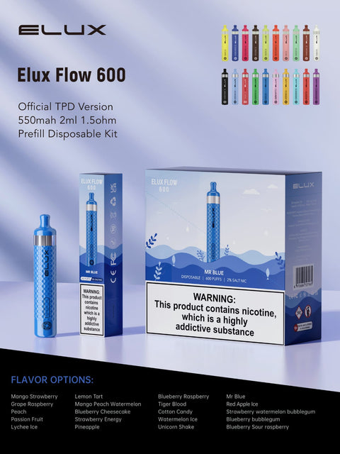 Elux Flow 600 Disposable Vape Pod Pack of 10