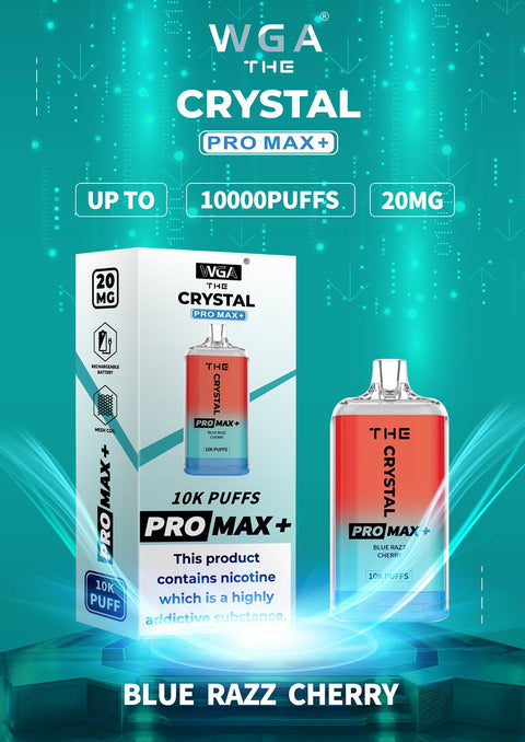 The Crystal Pro Max + 10000 Puffs ZERO NICOTINE Disposable Vape Puff Pod Bar