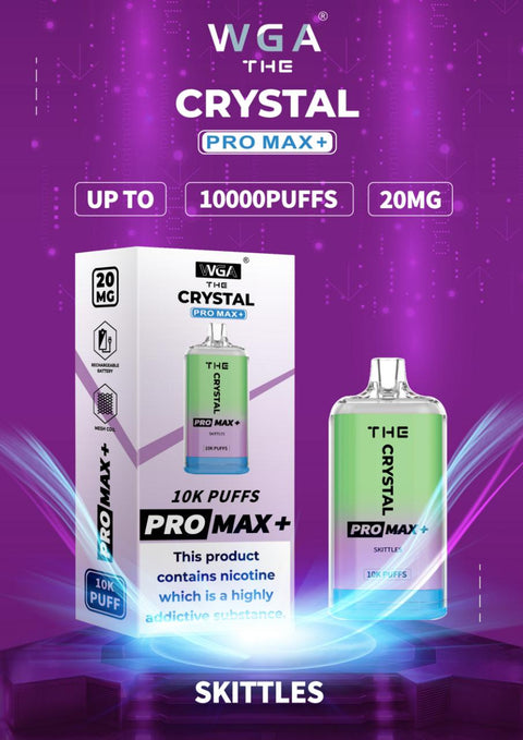 The Crystal Pro Max + 10000 Disposable Vape Puff Pod Bar - Wolfvapes.co.uk-Skittes